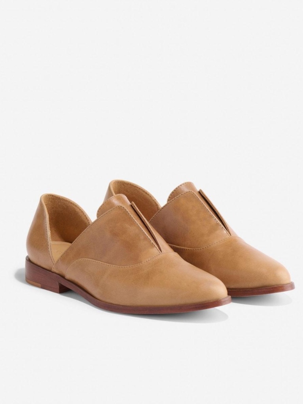 Nisolo Leather Emma d'Orsay Oxford in Almond Women's Size 8
